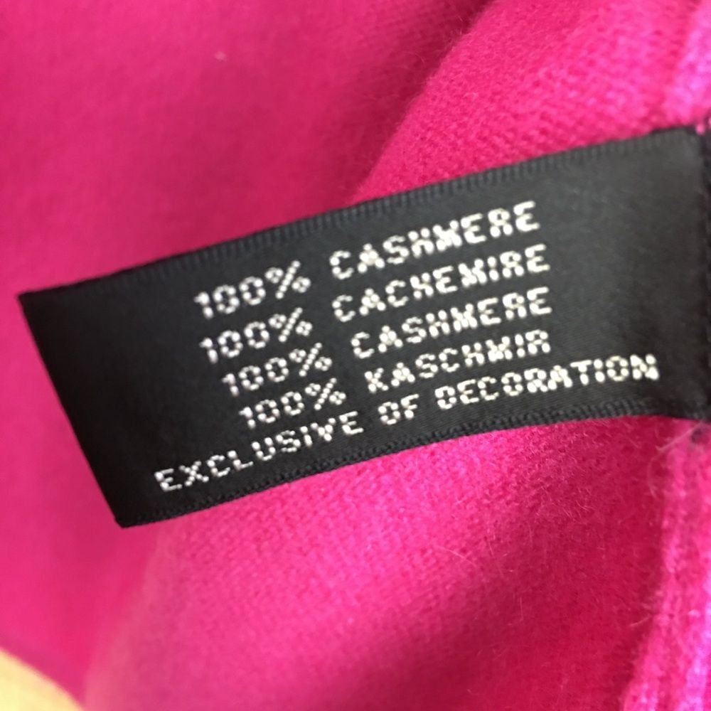 Ralph Lauren Black Lable 100% Cashmere V Neck Paisley Embroidered Sweater Pink L - Picture 12 of 13